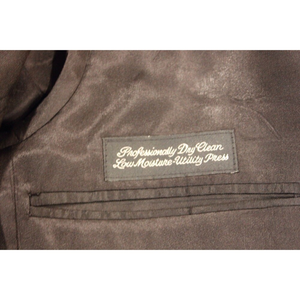 Vintage Kuppenheimer Tuxedo 2 pc Suit Mens Black Solid Wool 1 Btn 42R 36" Waist - Picture 10 of 12